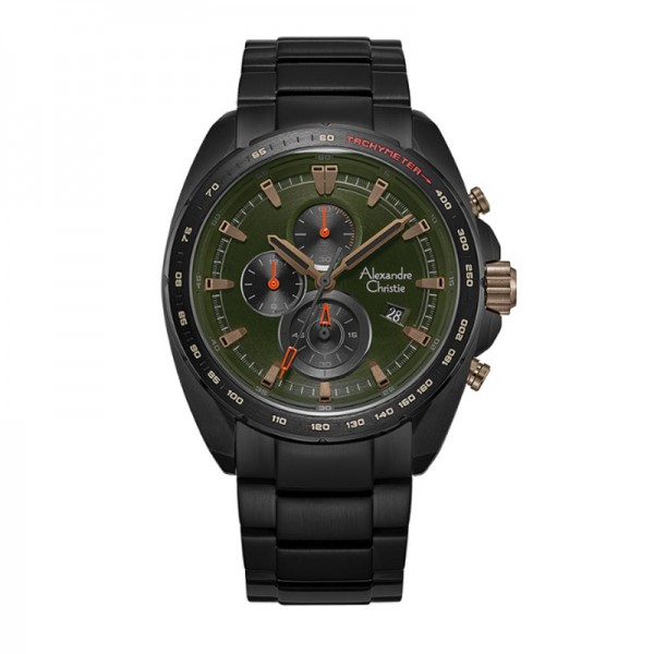 Alexandre Christie AC 6652 Black Green Steel MCBGBGN